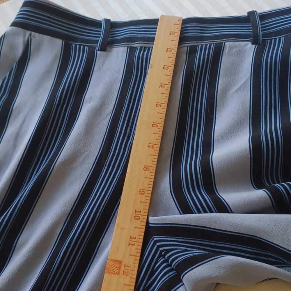 LOFT blue striped wide leg crop pants 6Petite spring office brunch lightweight - Picture 10 of 10